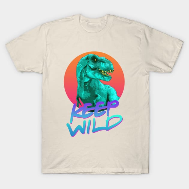 Keep Wild Dino Wave T-Shirt by IndieTeeshirt